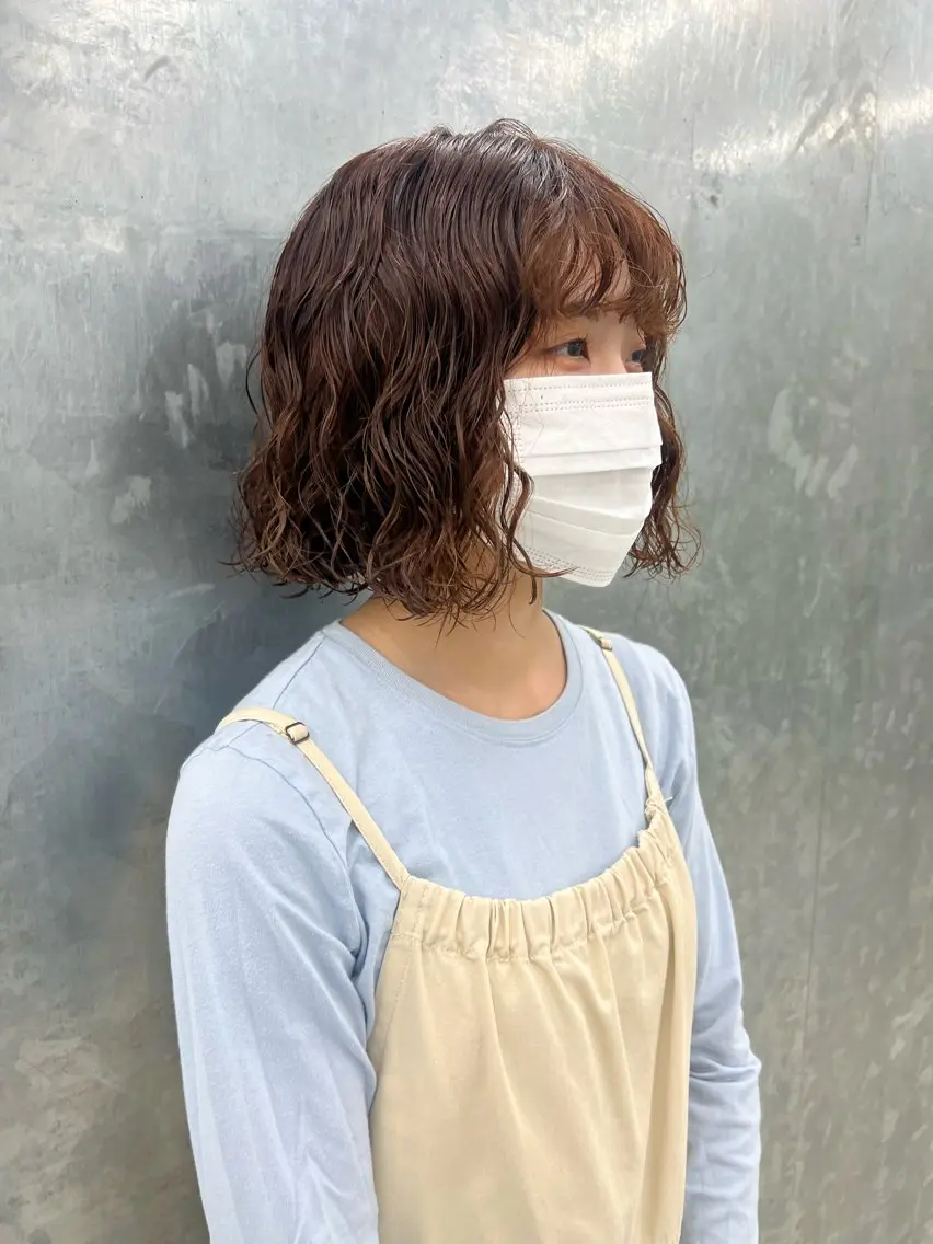 ショート カラー パーマ カット パーマ トリートメント ボブ/パーマ 🐕🦺Nagiのヘアスタイル