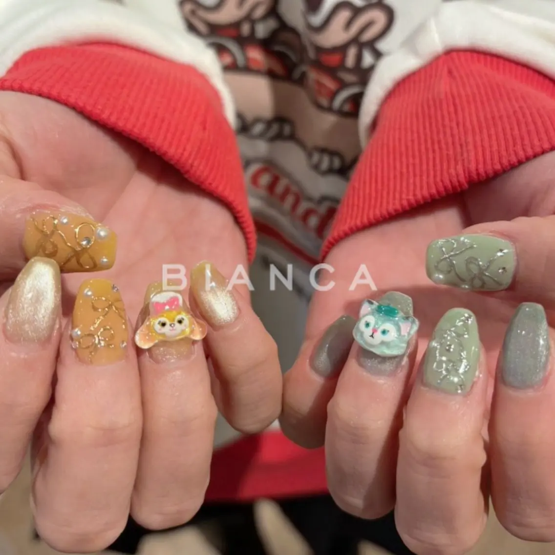 ネイル アートネイル キラキラネイル マグネットネイル ミラーネイル 持ち込み ハンドネイル Bianca名駅店 あゆのネイルデザイン
