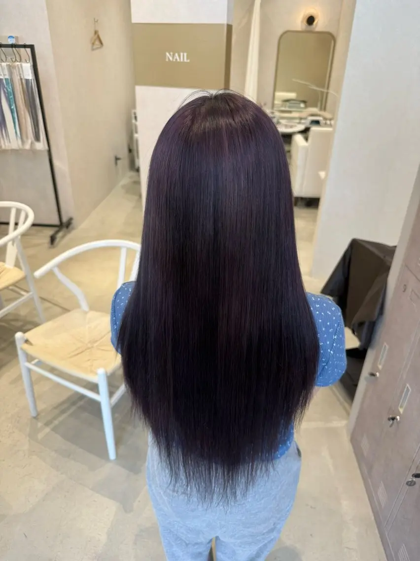 ロング カラー ブリーチ 透明感カラー ダブルカラー ラベンダーカラー ヘアカラー 馬場 美咲のヘアスタイル