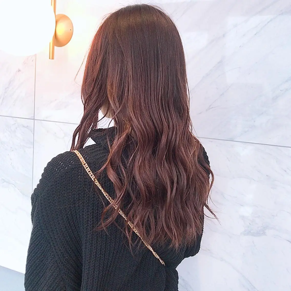 ロング カラー ブラウンカラー ピンクカラー ピンクブラウン 茂木 結希のヘアスタイル