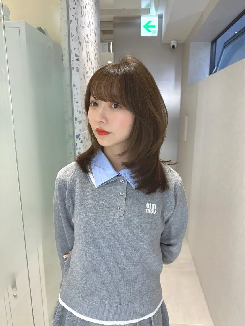ミディアム カット ヘアカラー トリートメント 矢野 晃平のヘアスタイル