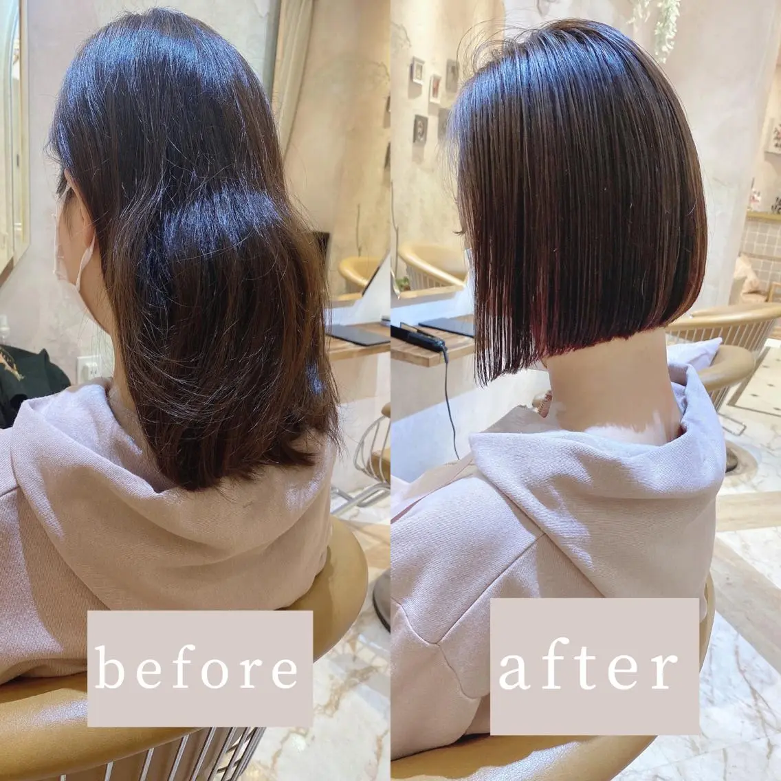 ショート カラー ベージュカラー ボブ トリートメント カット ヘアカラー トリートメント ツヤ髪になりたい方へ 🩷柴田知亜希のヘアスタイル