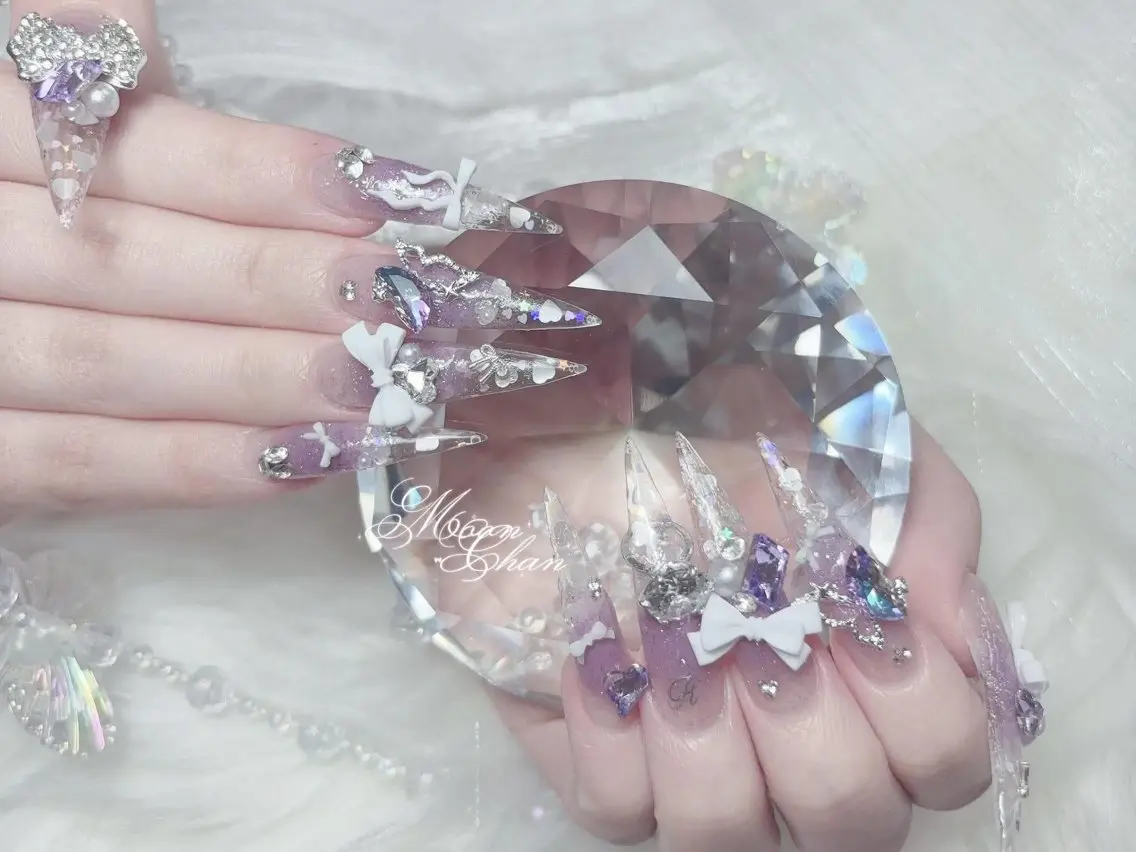 ネイル 成人式 大理石ネイル(マーブル) リボン 夏ネイル ネイルチップ ハンドネイル ハンドケア MIO🌸Nail スカルプ専門店のネイルデザイン
