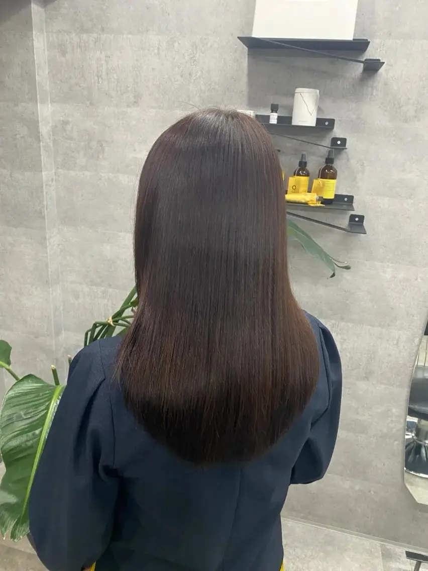 ロング 髪質改善 縮毛矯正 トリートメント カット ヘアカラー 縮毛矯正 髪質改善ストレート/ 透明感カラー🥣🤍のヘアスタイル