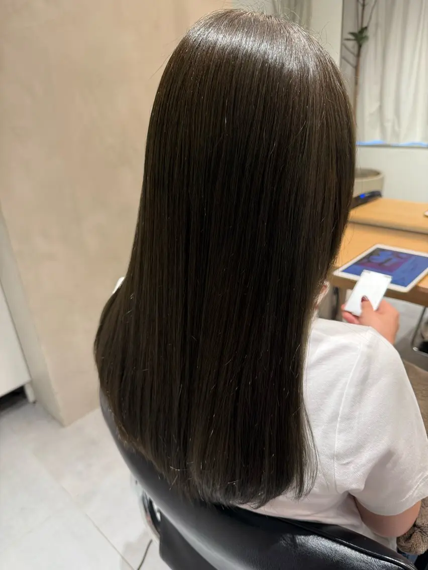ロング パーマ ヘアアレンジ 縮毛矯正 トリートメント ヘアセット オリーブ透明感カラー 表参道/MIKUのヘアスタイル