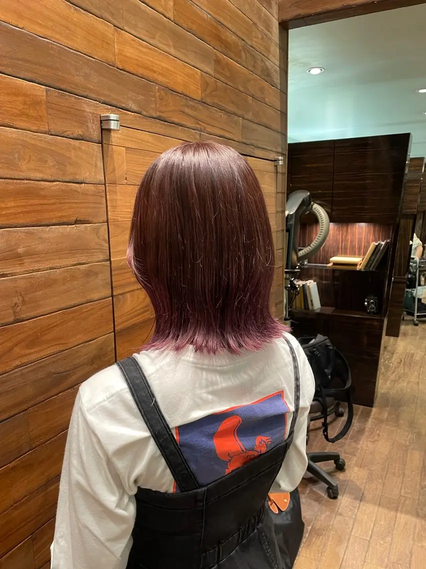 ミディアム カット ヘアカラー ショート 顔周りレイヤー/マオのヘアスタイル