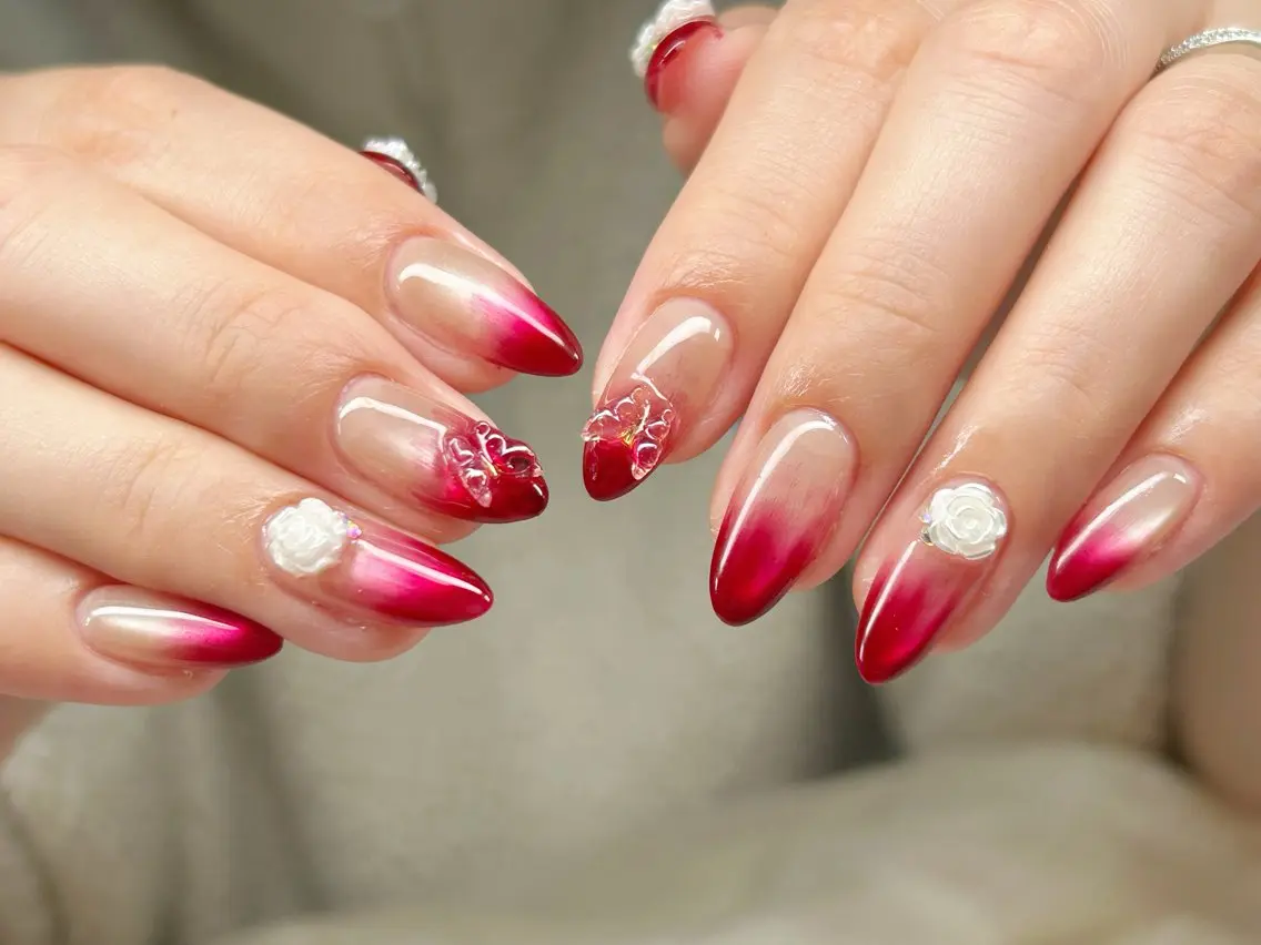 ネイル アートネイル チークネイル 成人式 入学式 長さ出し ハンドネイル Lino Nailのネイルデザイン