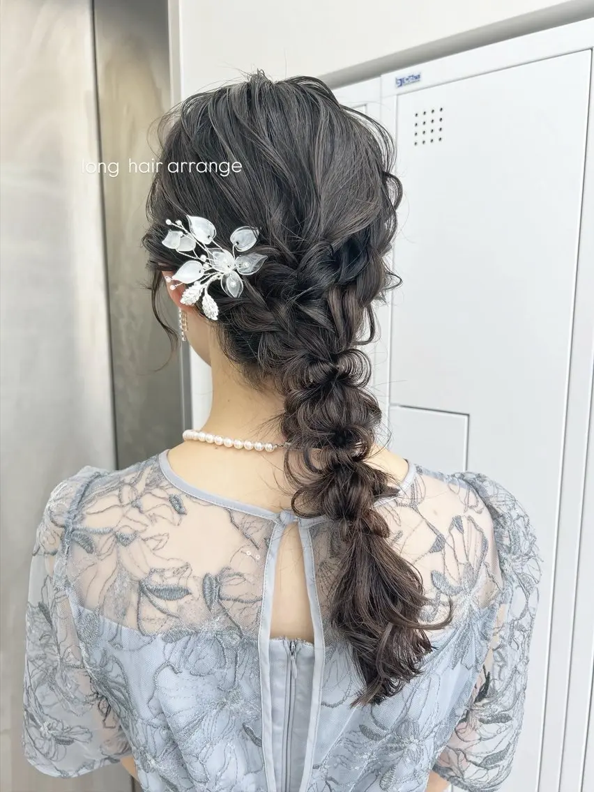 ロング ヘアアレンジ 着付け 似合わせカット/心斎 橋/ヘアセットのヘアスタイル