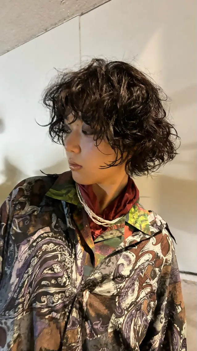 ショート カラー パーマ ヘアアレンジ カット パーマ トリートメント ヘッドスパ 🌀パーマ レイヤー ボブ/marinoのヘアスタイル