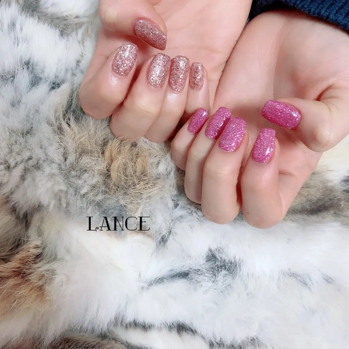 ネイル オーロラネイル フットネイル フレンチネイル グラデーション キラキラネイル Lance nailのネイルデザイン