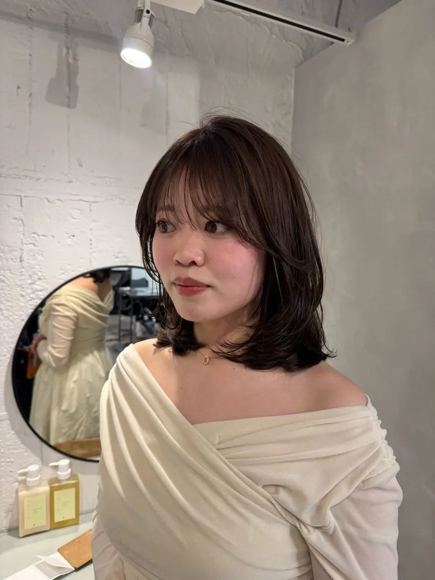セミロング カット ヘアカラー トリートメント 新宿/顔周りカット +レイヤー=しずく♩のヘアスタイル