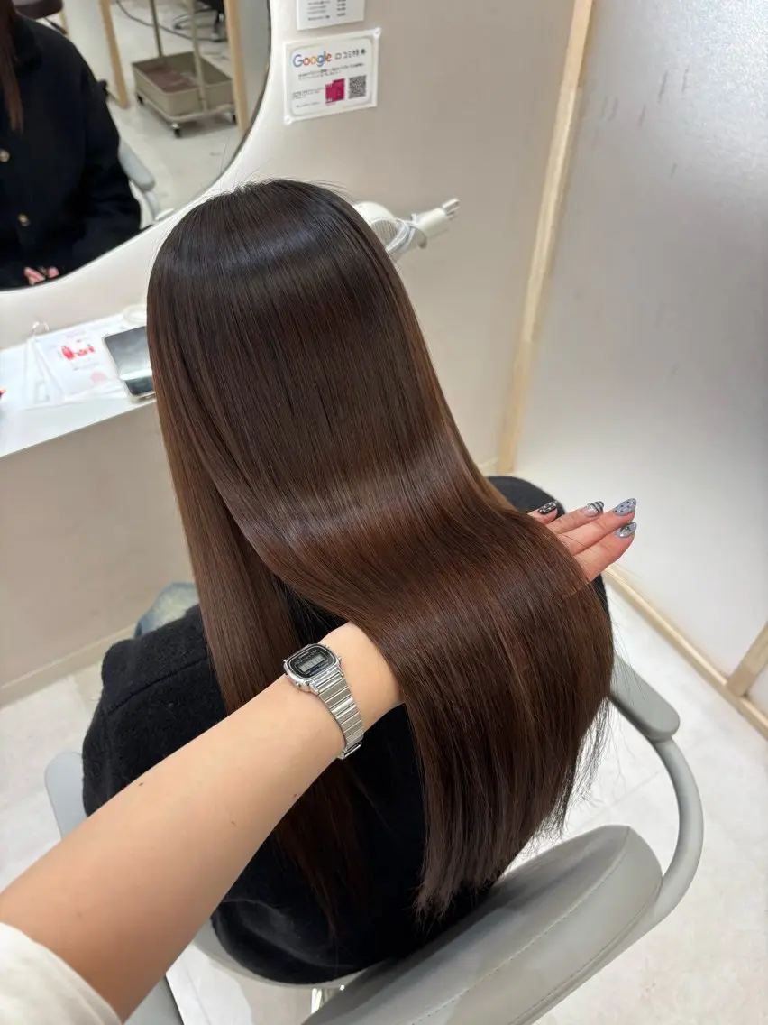 ロング 縮毛矯正 Zina稲毛海岸🎀 京香(きょうか)のヘアスタイル