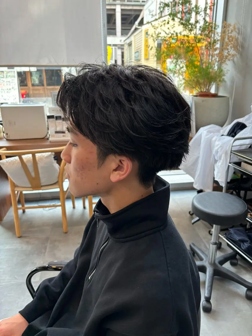 ショート メンズ カット パーマ 鹿児島 TSUBASAのヘアスタイル
