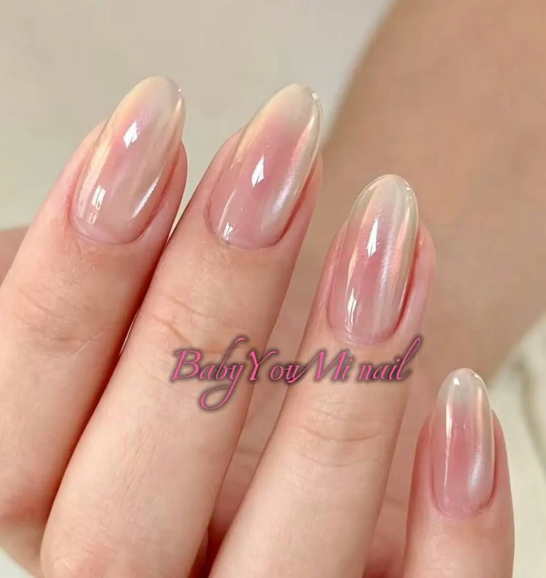 ネイル オーロラネイル チークネイル 成人式 フットネイル フレンチネイル ハンドネイル BabyYouMi nailのネイルデザイン