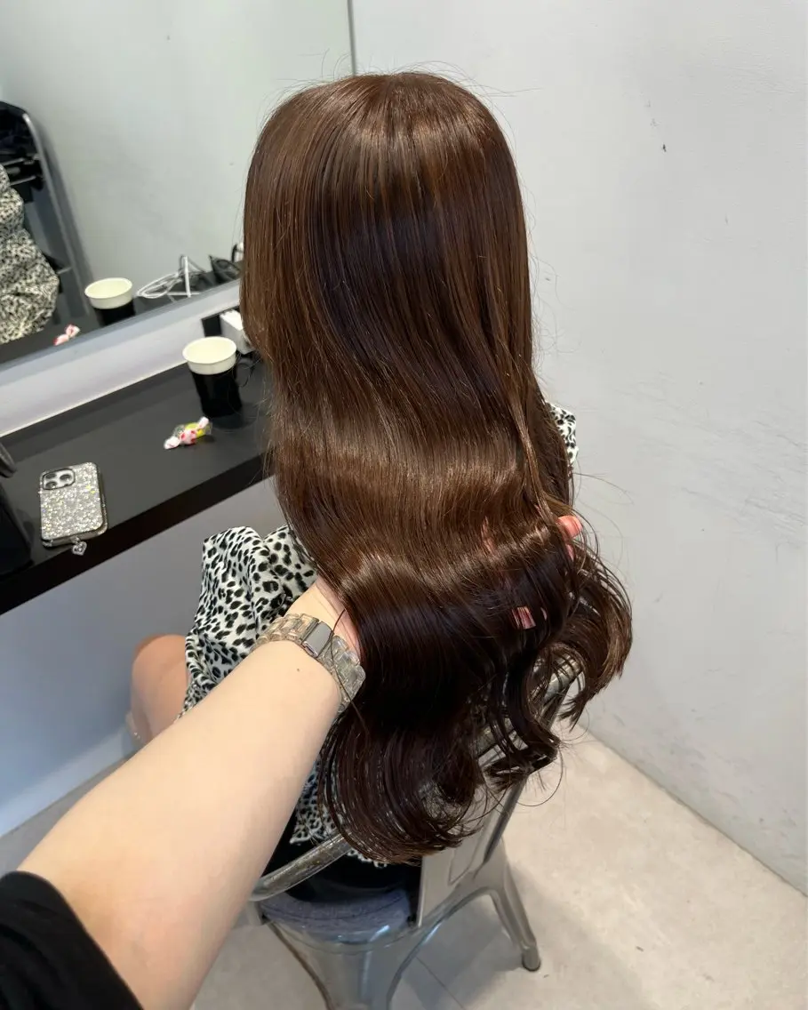 セミロング カラー ヘアカラー トリートメント 𓍯韓国style/ 髪質改善𓍯中村和希のヘアスタイル