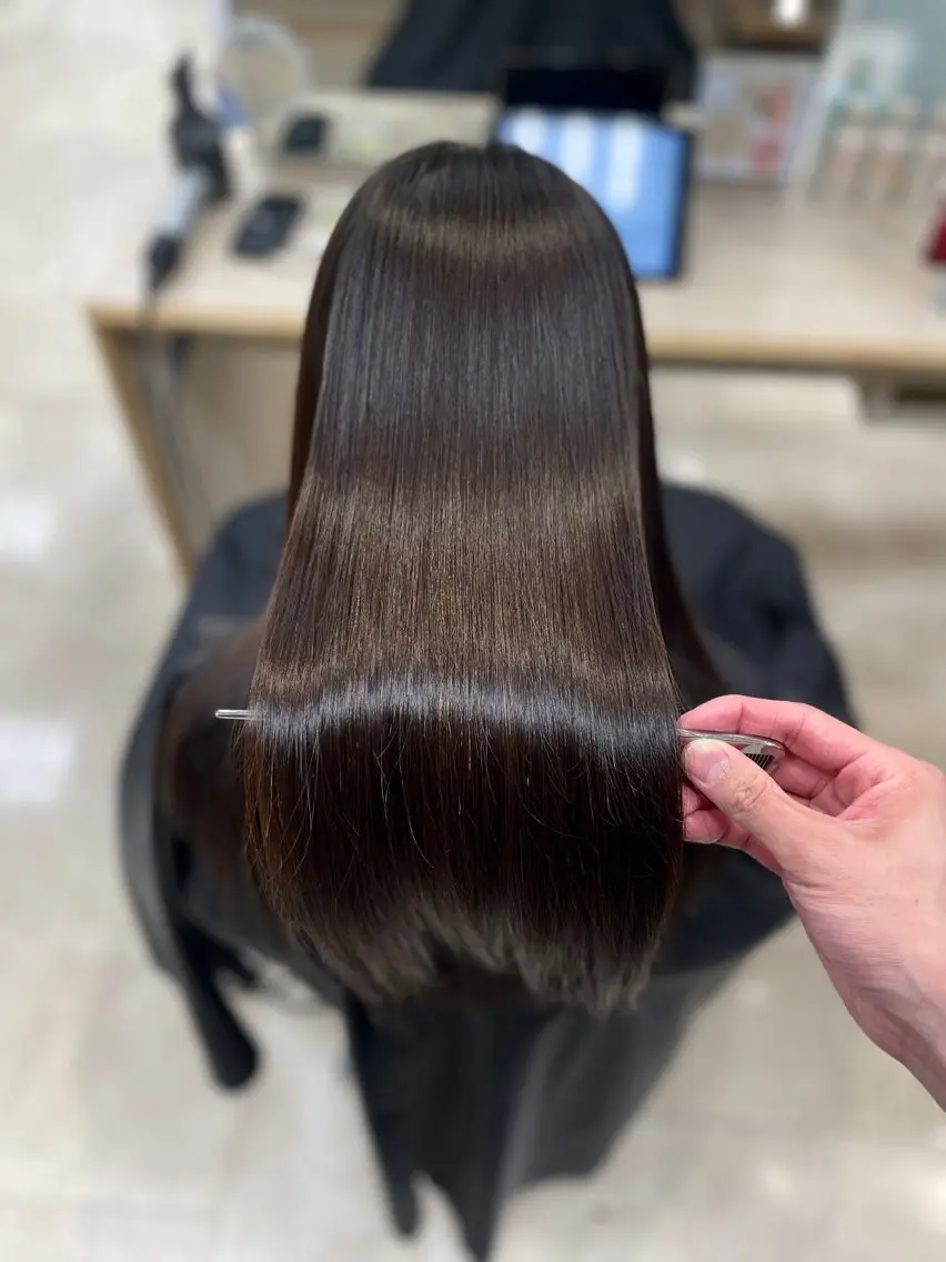 ロング シャドウパーマ／骨格 矯正カット　トモキのヘアスタイル