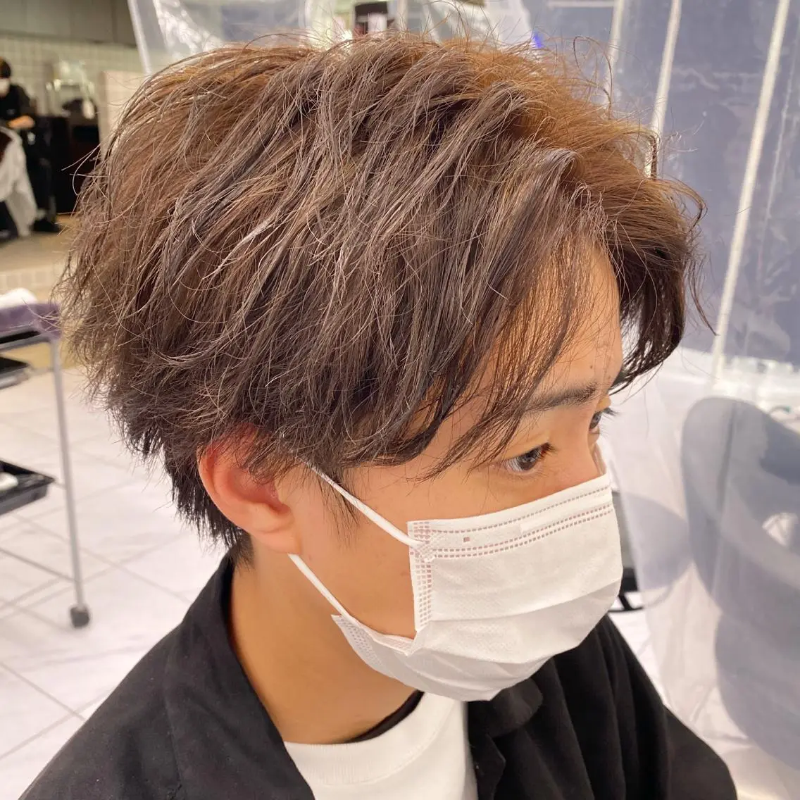セミロング パーマ ヘアアレンジ メンズ メンズ特化 水口湧太のヘアスタイル