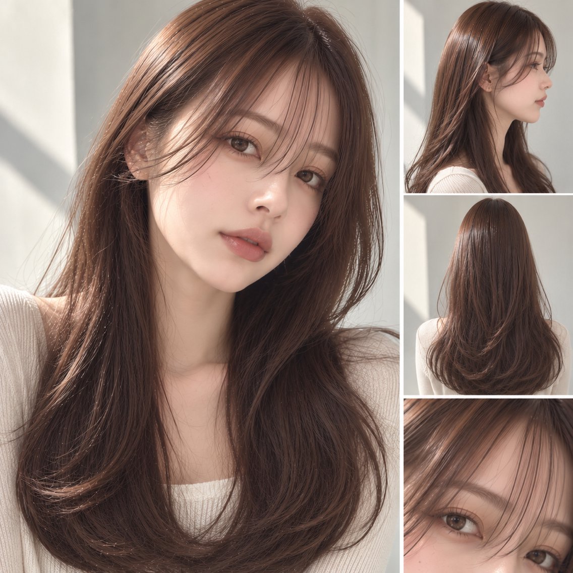 セミロング カラー ヘアカラー 韓国風レイヤー/ 艶カラー竹内貫のヘアスタイル