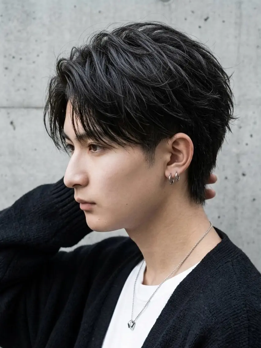 ミディアム パーマ メンズ カット パーマ 増田 祐のヘアスタイル