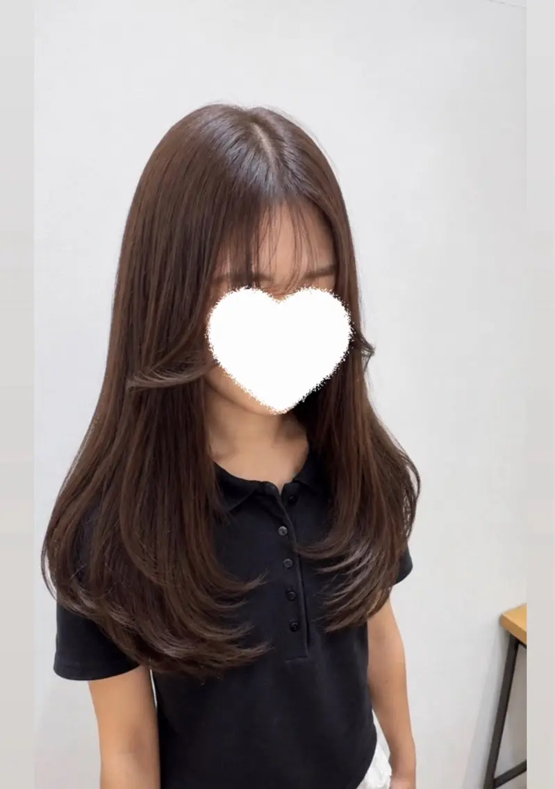 ロング 伸ばしかけ 縮毛矯正 増子 朋花のヘアスタイル