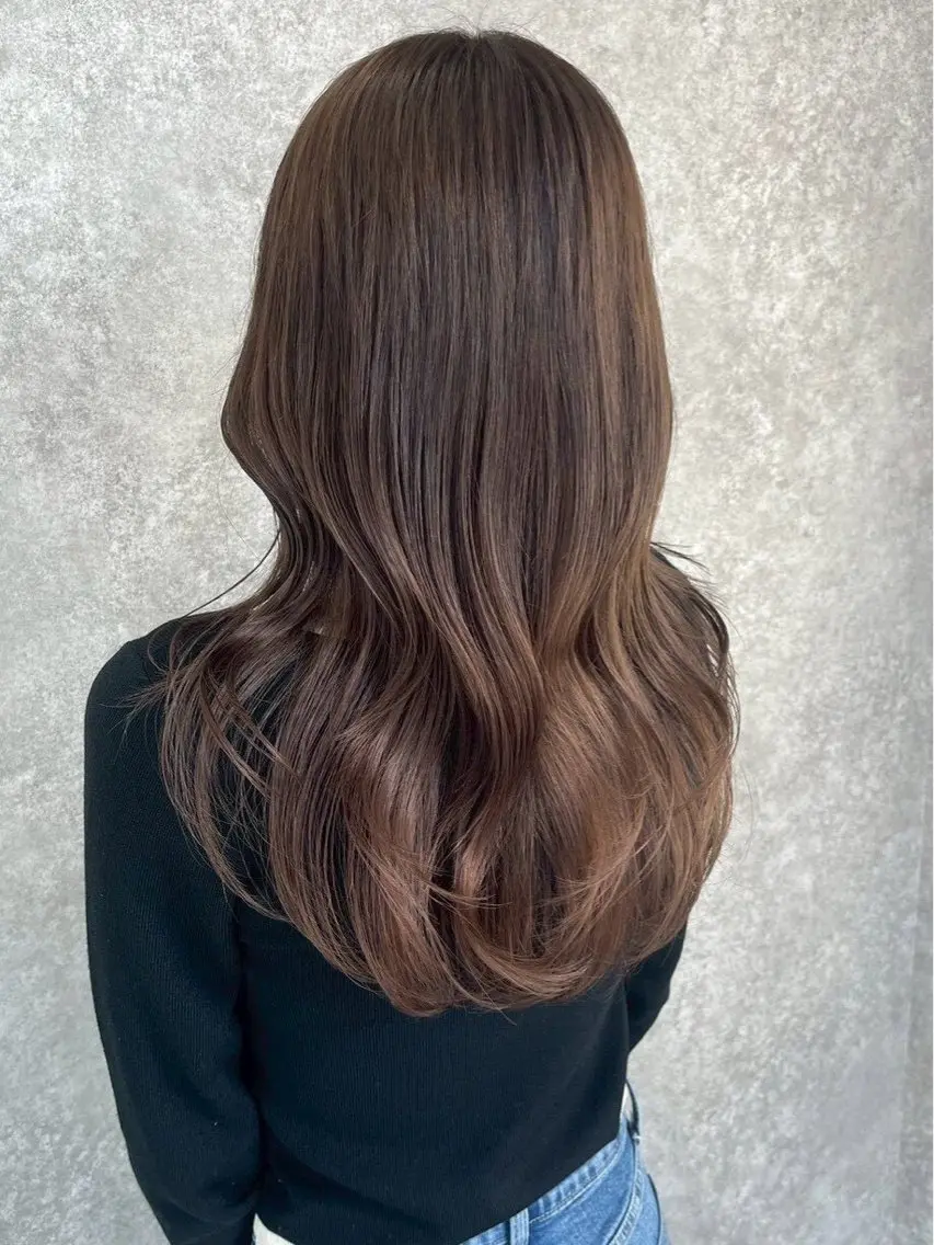 ロング カラー ブラウンカラー ショコラブラウン ヘアカラー 橋木 凛々のヘアスタイル
