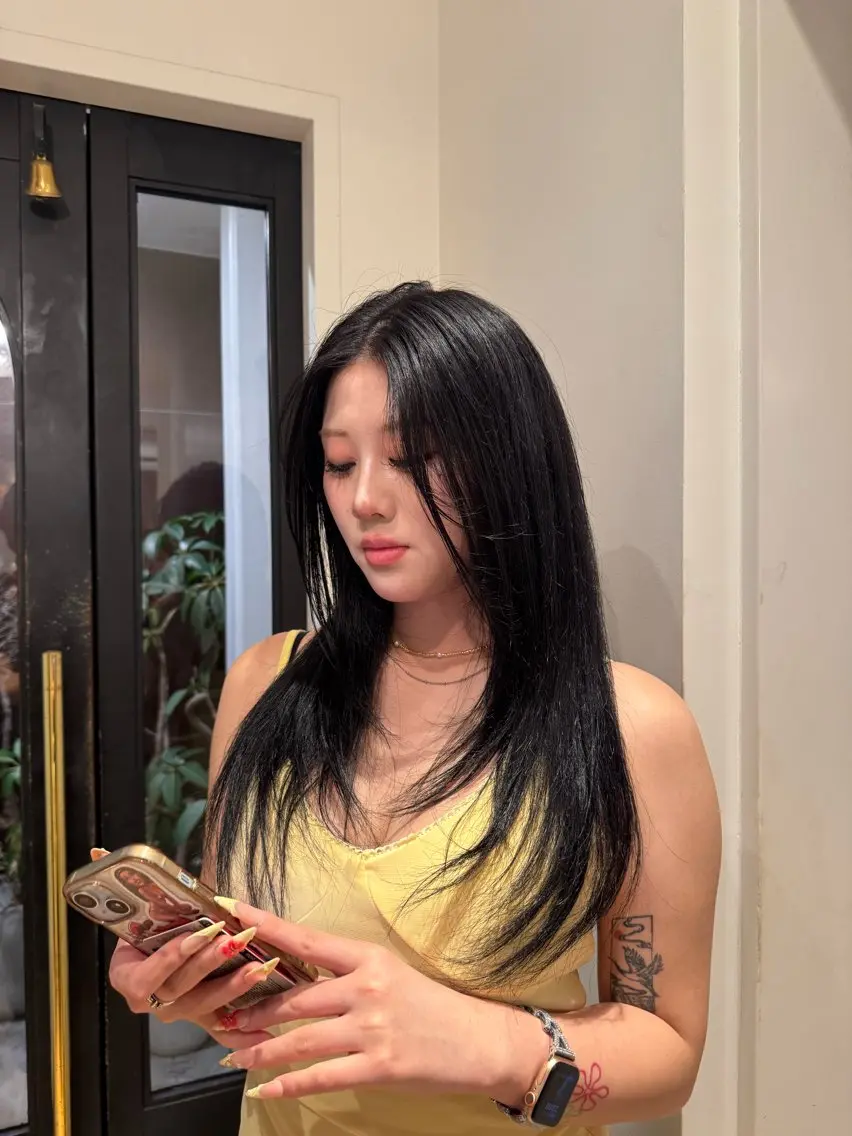 ロング ヘアカラー トリートメント 佐藤 天真のヘアスタイル