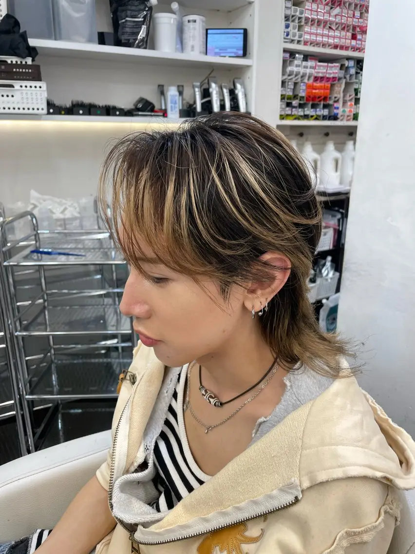 メンズ メンズウルフカット ウルフカット カット メンズ特化/再現ヘア 鈴木綾斗のヘアスタイル