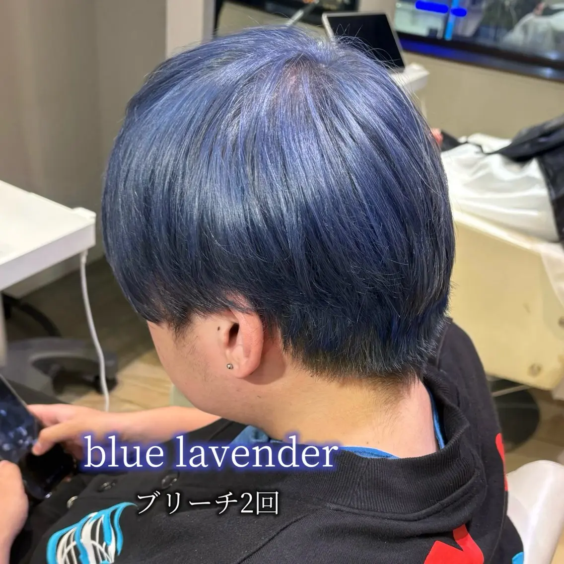 カラー ブリーチ ブルーカラー ブルーラベンダー ラベンダーカラー ヘアカラー ハイトーン×推し カラー💫Miyuのヘアスタイル
