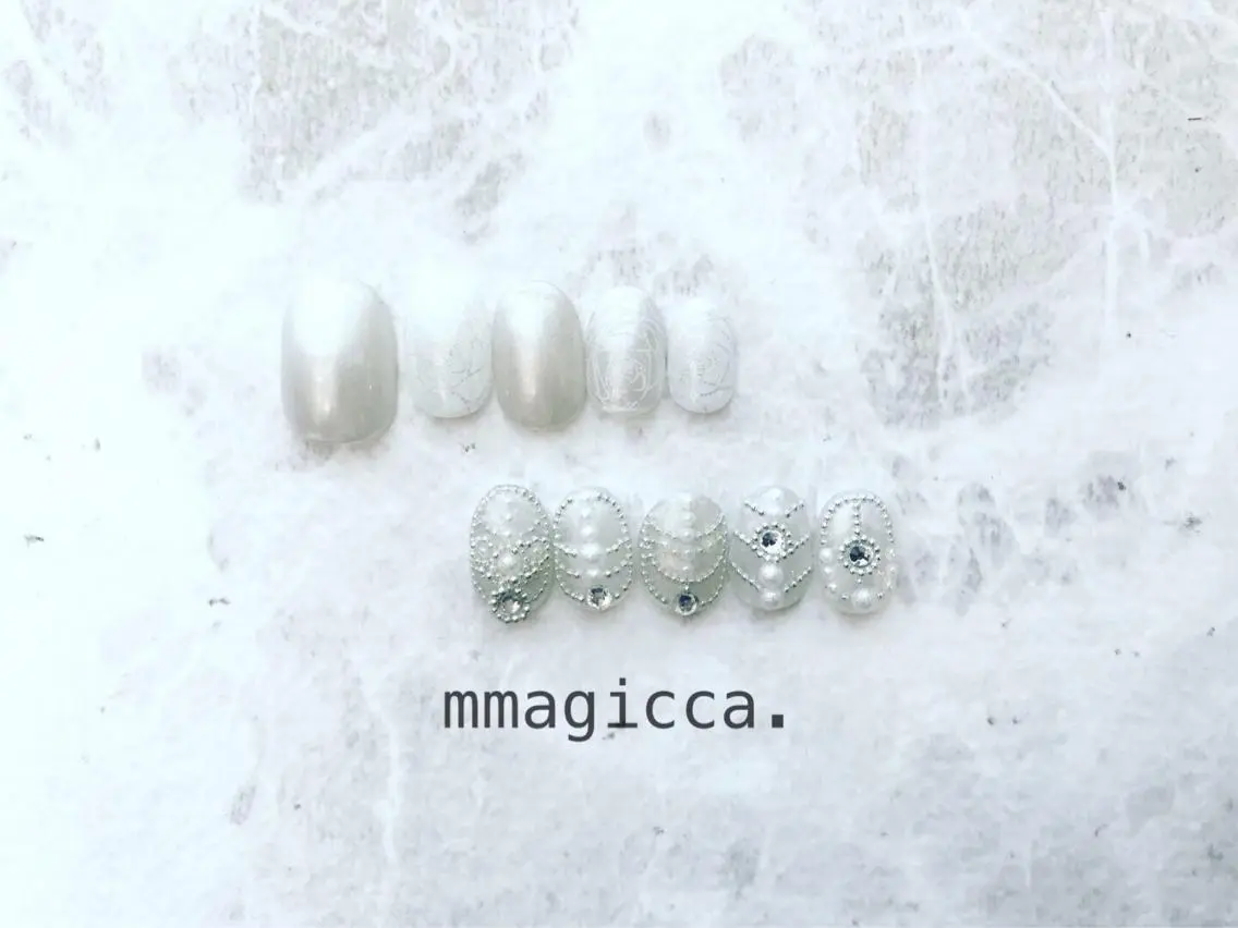 ネイル ジェルネイル ブライダルネイル mmagicca. 【 まじか. 】のネイルデザイン