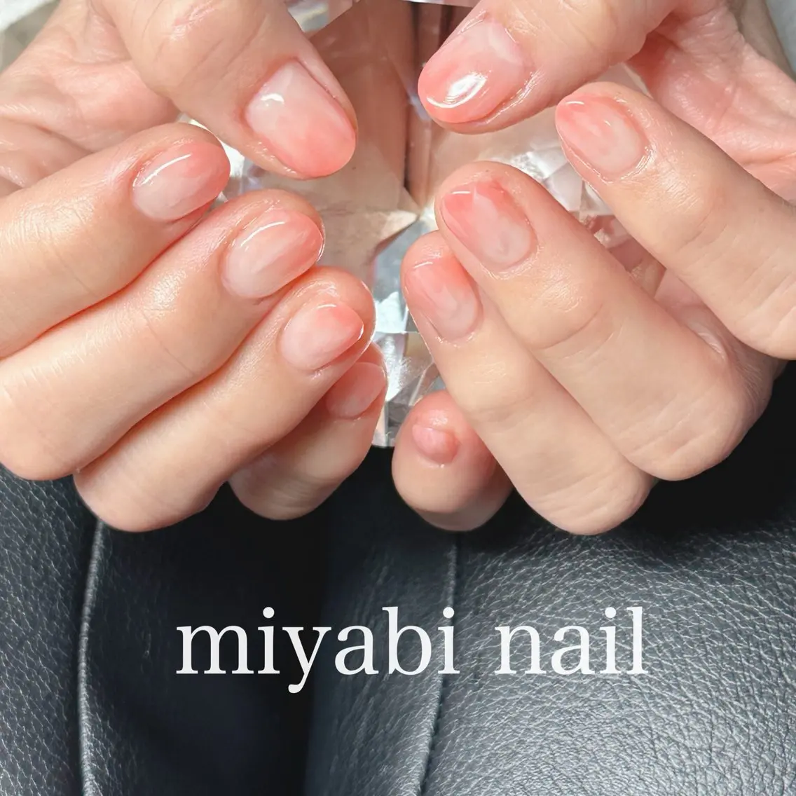 ネイル アートネイル ジェルネイル 持ち込み ニュアンスネイル ショートネイル ハンドネイル miyabi nail 桂川駅近くのネイルデザイン