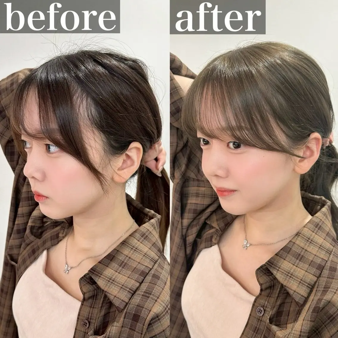 ミディアム カラー カット ヘアカラー トリートメント ✨顔まわりカット ✨渋谷人気No.1✨のヘアスタイル