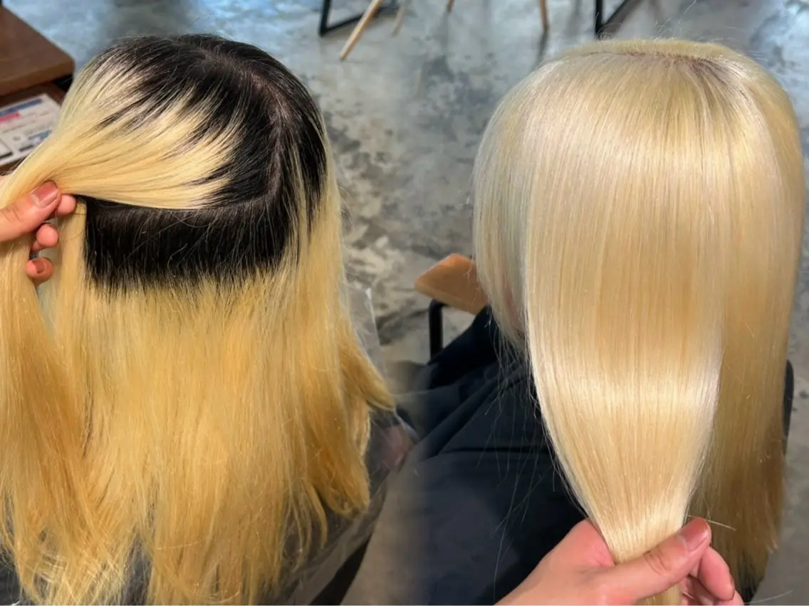 ❣️ハイトーン✳︎ブリーチ❣️【ミニモ学割U24】カット➕ブリーチWカラー➕3STEPトリートメント💫ロング料金無💫の写真