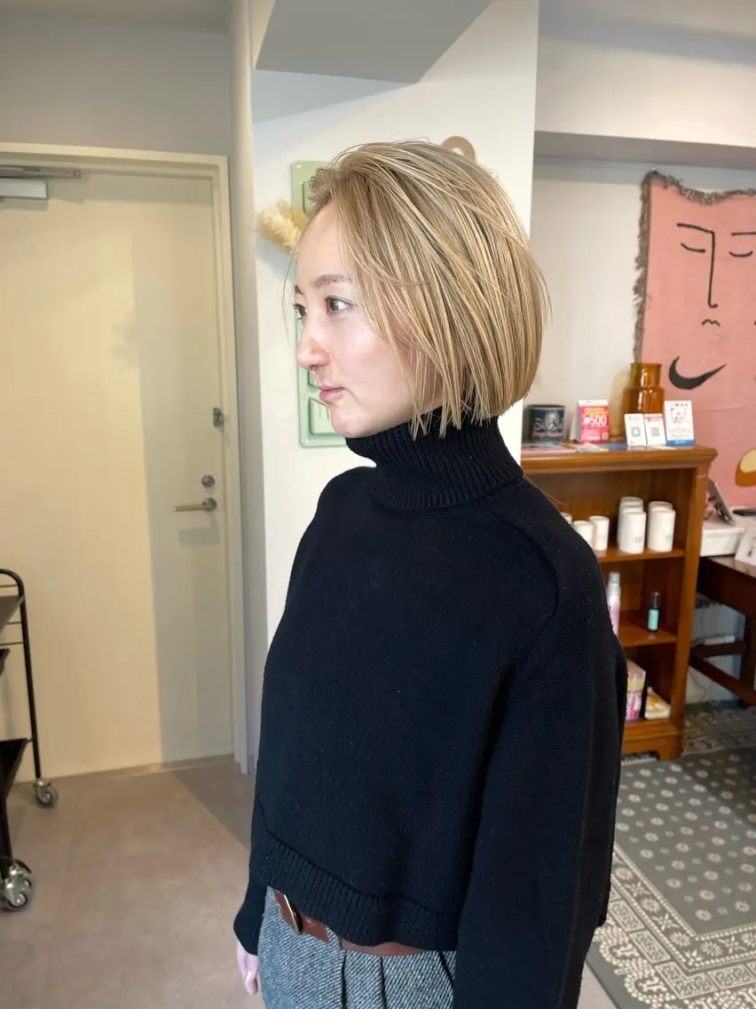ショート カラー ブリーチ ブロンド ボブ カット ヘアカラー トリートメント 丁寧なカウンセリング 🌿KENTA🌿のヘアスタイル