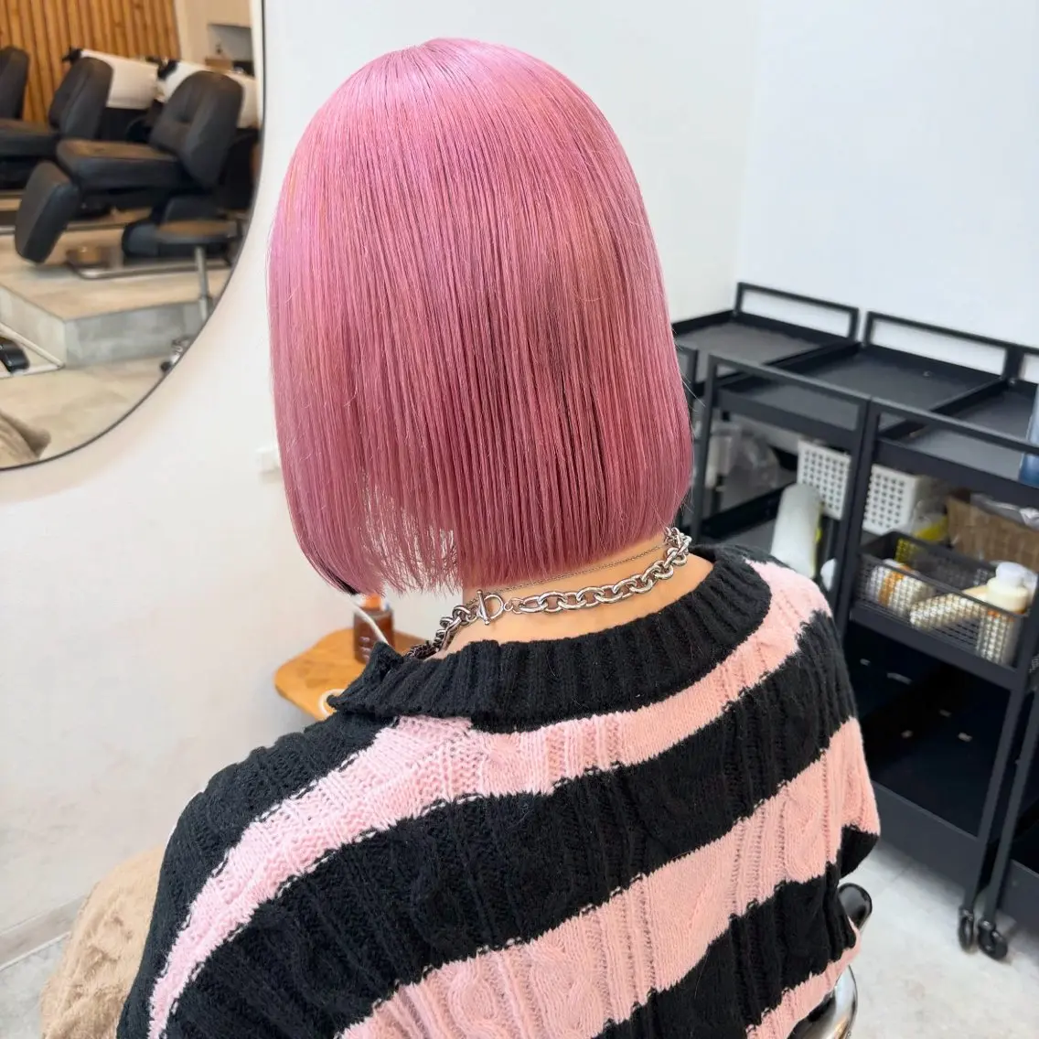 ショート カラー ヘアアレンジ ブリーチ ピンクカラー ヘアカラー トリートメント ヘアセット 渋谷🩶ハイトーン 🩶FUMUのヘアスタイル