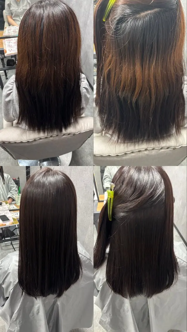 ロング カット 縮毛矯正 トリートメント 森岡 紗羽のヘアスタイル