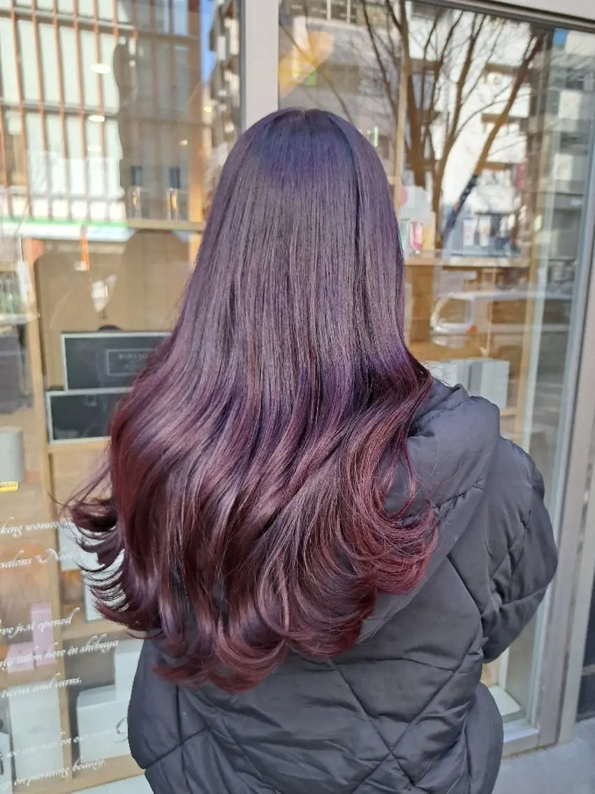 カラー ロング ブリーチ ブリーチなしカラー レッドカラー カット ヘアカラー MIYU/透明感 渋谷/ベージュカラーのヘアスタイル