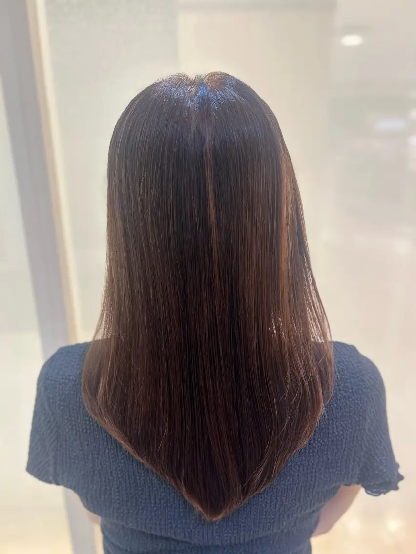 セミロング カラー カット ヘアカラー トリートメント 縮毛矯正/髪質改善/ 艶髪ササキナツミのヘアスタイル