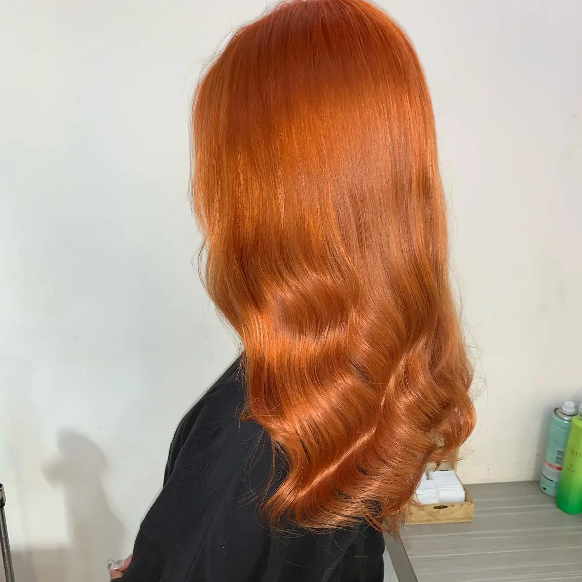 セミロング カラー オレンジ 韓国風ヘア トリートメント 新宿♥ハッシュカット 暖色カラー♥Unaのヘアスタイル