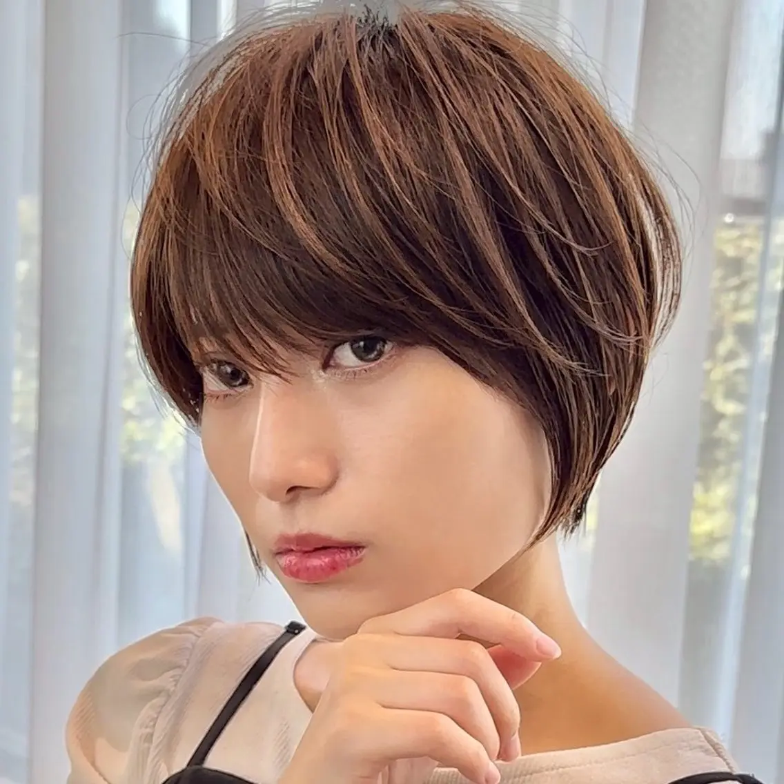 ショート 結べるレイヤーカット /カラー/あさかのヘアスタイル