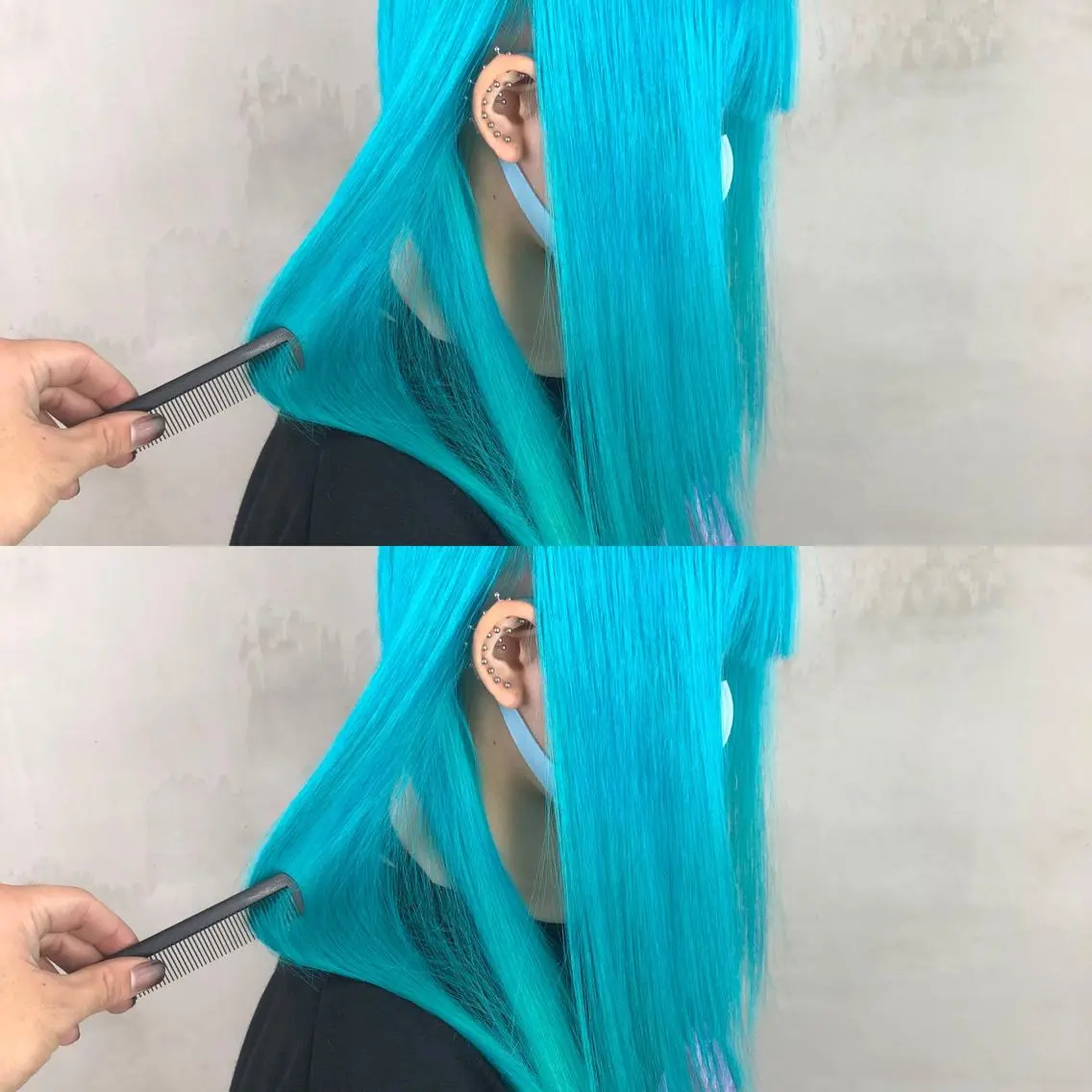 ロング カラー ブリーチ ブルーカラー カット ヘアカラー トリートメント ヘアセット 💜ハイトーン💛 マジカルかいちゃんのヘアスタイル