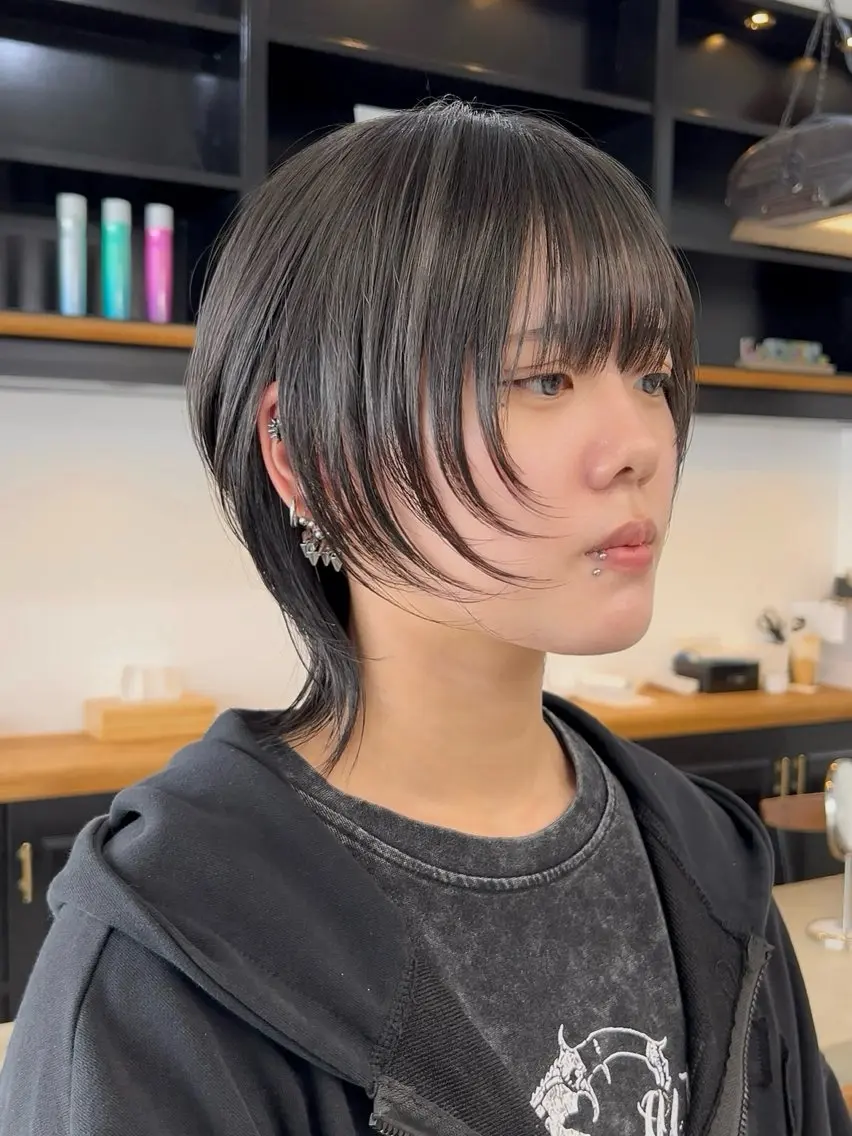 💍✨ミニモ特別価格✨💍［ウルフカット+地下風ストレート・縮毛矯正］ウルフ/ショートウルフ/ナチュラルウルフの写真