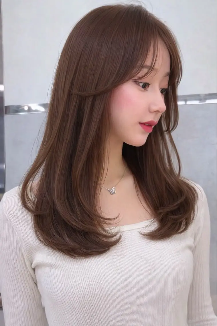 ミディアム カラー ヘアアレンジ ベージュカラー ブリーチ 透明感カラー ブリーチなしカラー 髪質改善 【博多髪質改善】 吉村 清志のヘアスタイル