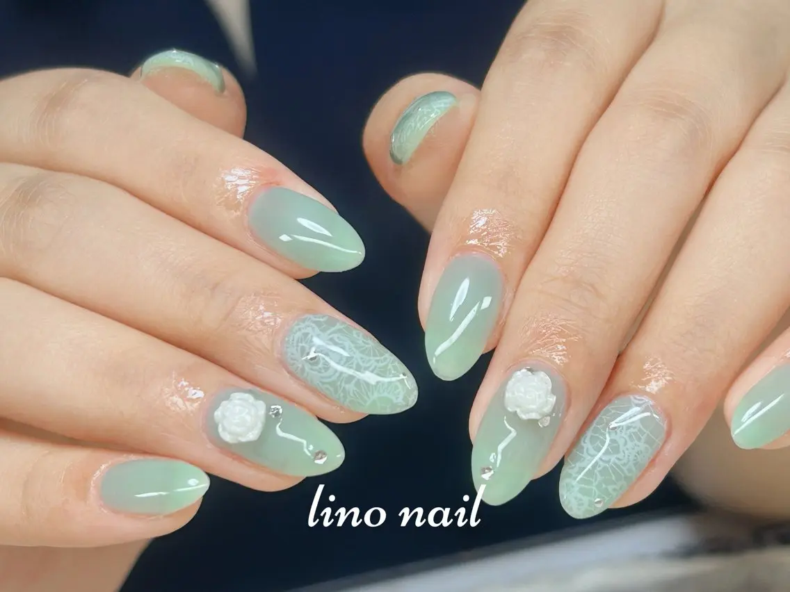 ネイル レース ハンドネイル Lino Nailのネイルデザイン
