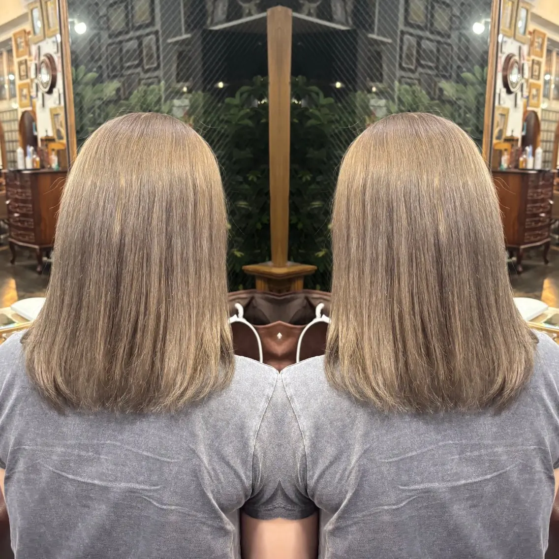 セミロング カラー ブリーチ ハイトーンカラー 縮毛矯正 💎ハイトーン/艶 カラー モエカ💎のヘアスタイル