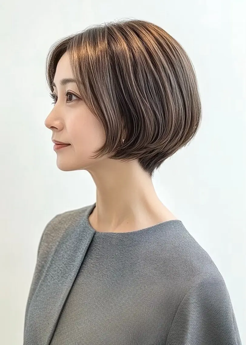 ミディアム カラー 髪の年齢悩み解消/ 白髪と癖毛 松本雄光のヘアスタイル