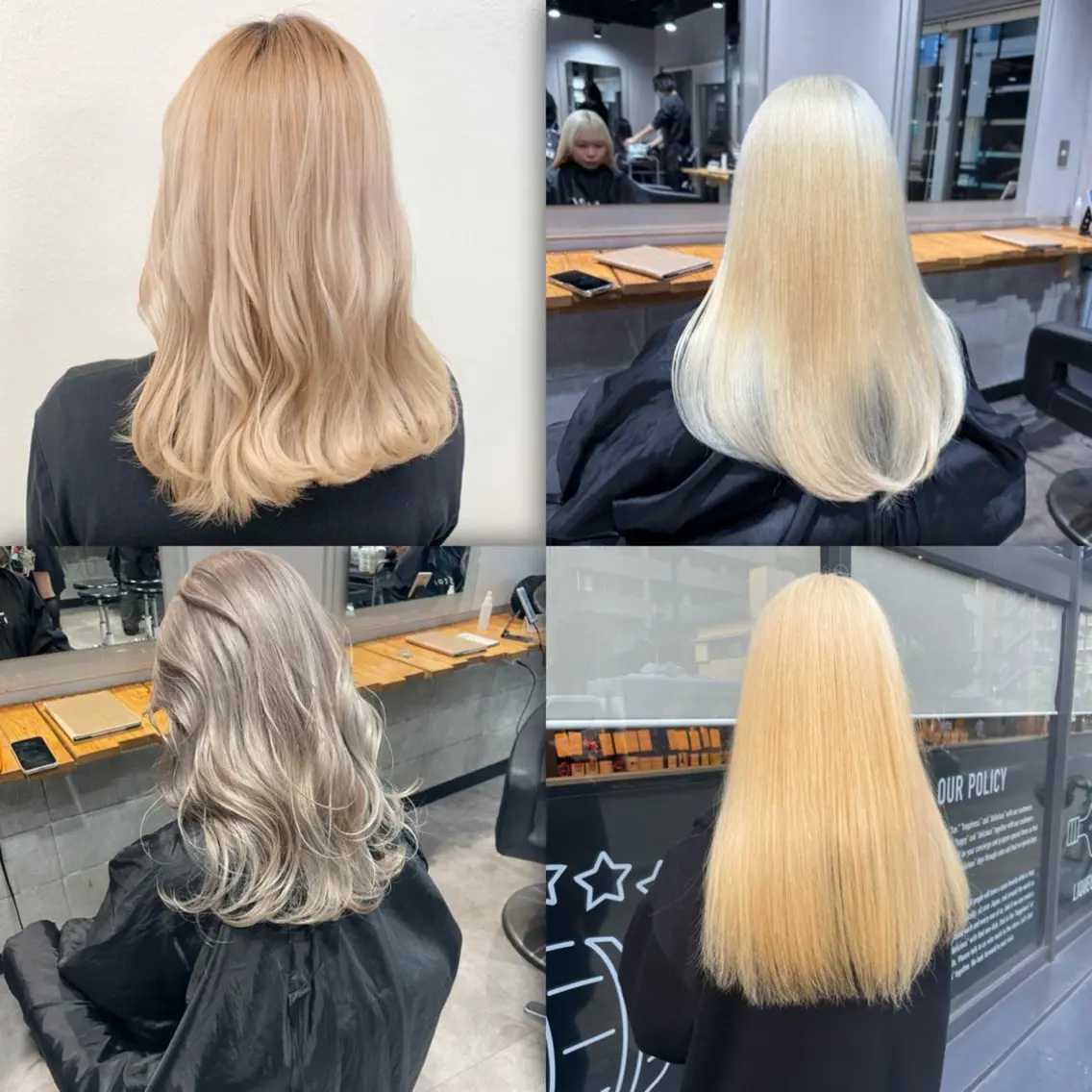 セミロング カット ヘアカラー トリートメント しげきハイトーン /ミルクティーのヘアスタイル