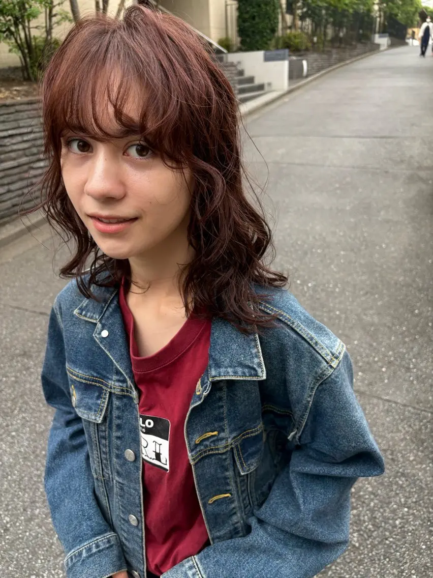 ミディアム ミディアムパーマ ボブ ウルフカット カット ヘアカラー パーマ 【お洒落パーマ】 Elme　肥塚康汰郎のヘアスタイル