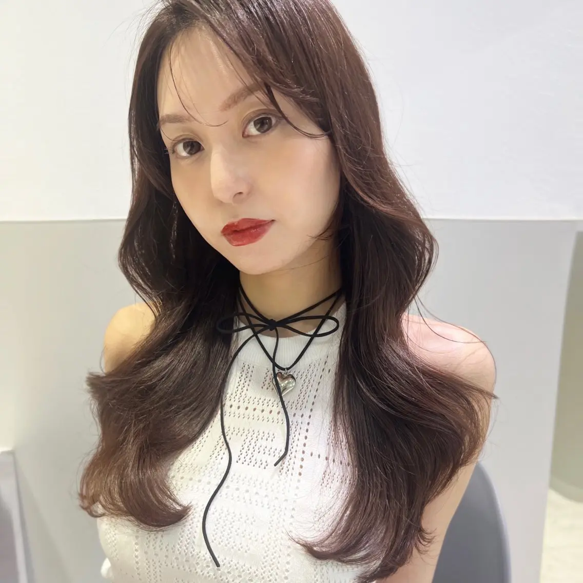 ロング 韓国風ヘア カット ヘアカラー トリートメント 韓国モテhair🍑 momoのヘアスタイル