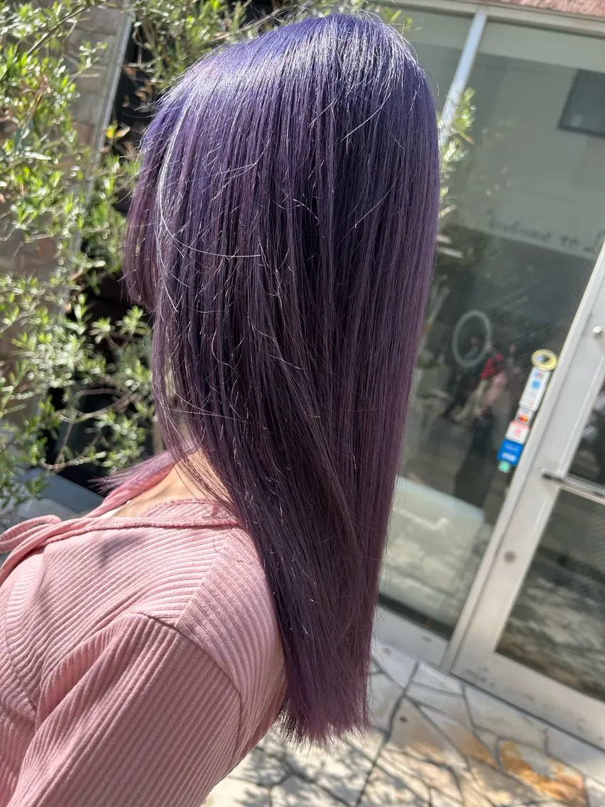 ロング カラー ラベンダーカラー パープルカラー 今村公介 ブリーチ特化、派手髪のヘアスタイル