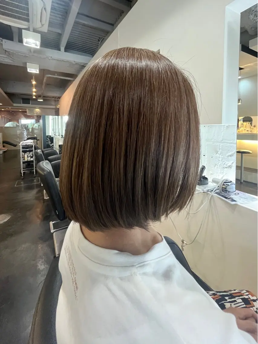 ミディアム カラー ベージュカラー ブリーチ 透明感カラー ブリーチなしカラー オレンジ カット ヘアカラー 中居 蒼士のヘアスタイル